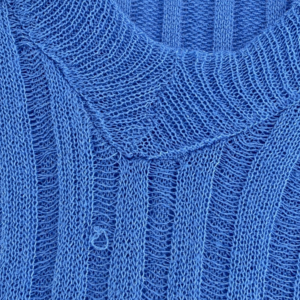 MNG – Blue Crush Ribbed Knit | Rippstrickpullover in Blau