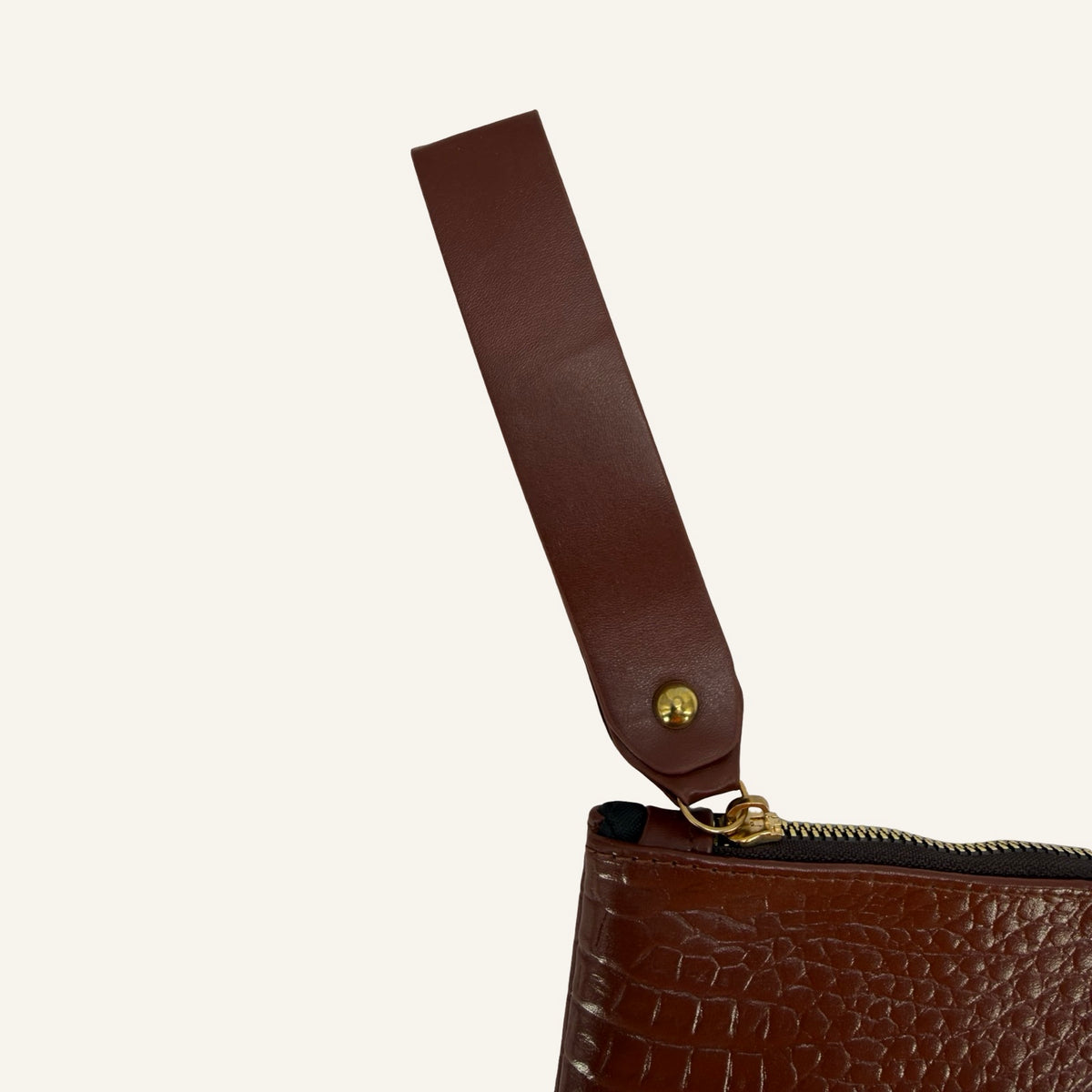 Chocolate Croc Clutch – Brown | lala Second Hand