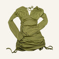 Olive Crush | NA-KD x Romee Strijd – Raffiniertes Mini Dress in Olive Green