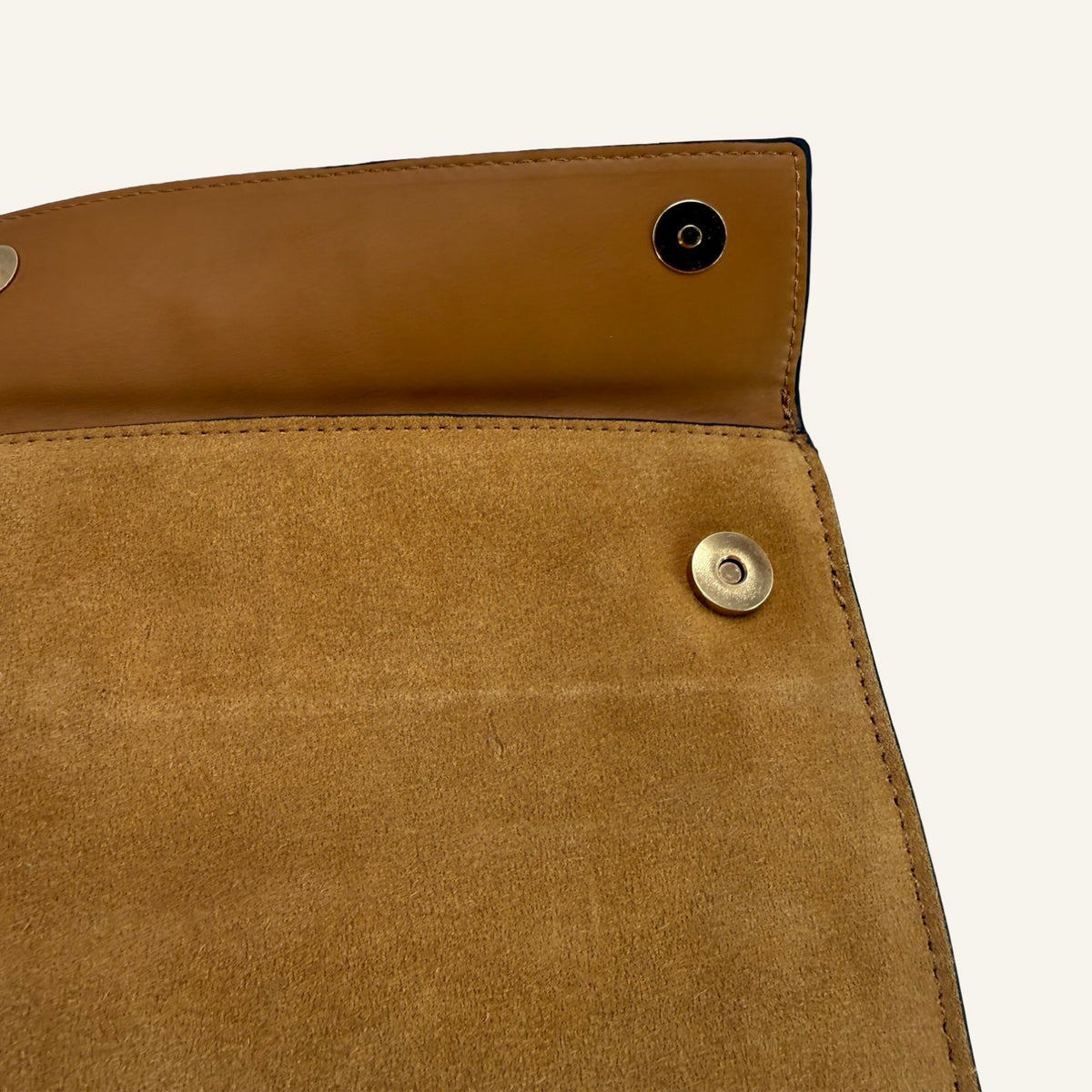 MANGO | Suede Clutch – Cognac Brown