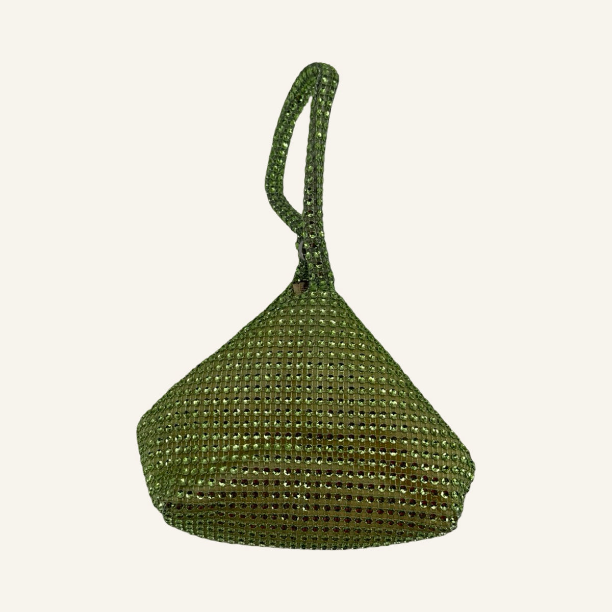 THE GREEN SPARKLE – Glitzer-Clutch in Olivgrün