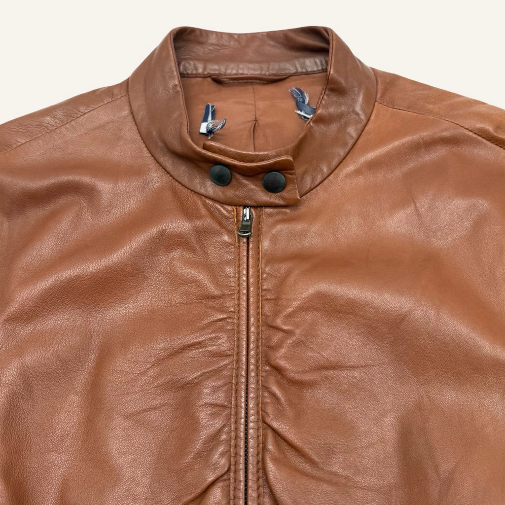 Cognac Lamb Leather Jacket