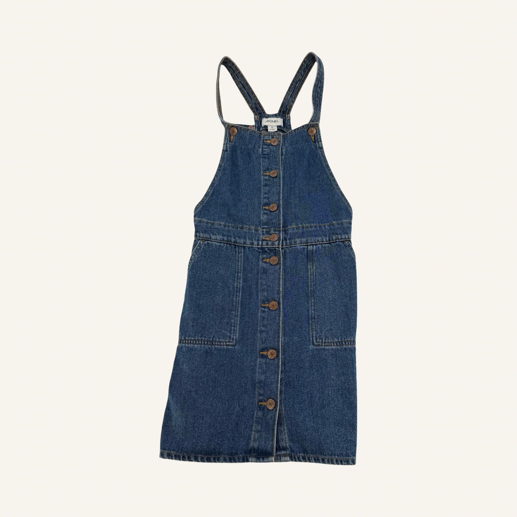MONKI Denim Latzkleid – Blue Denim | XS