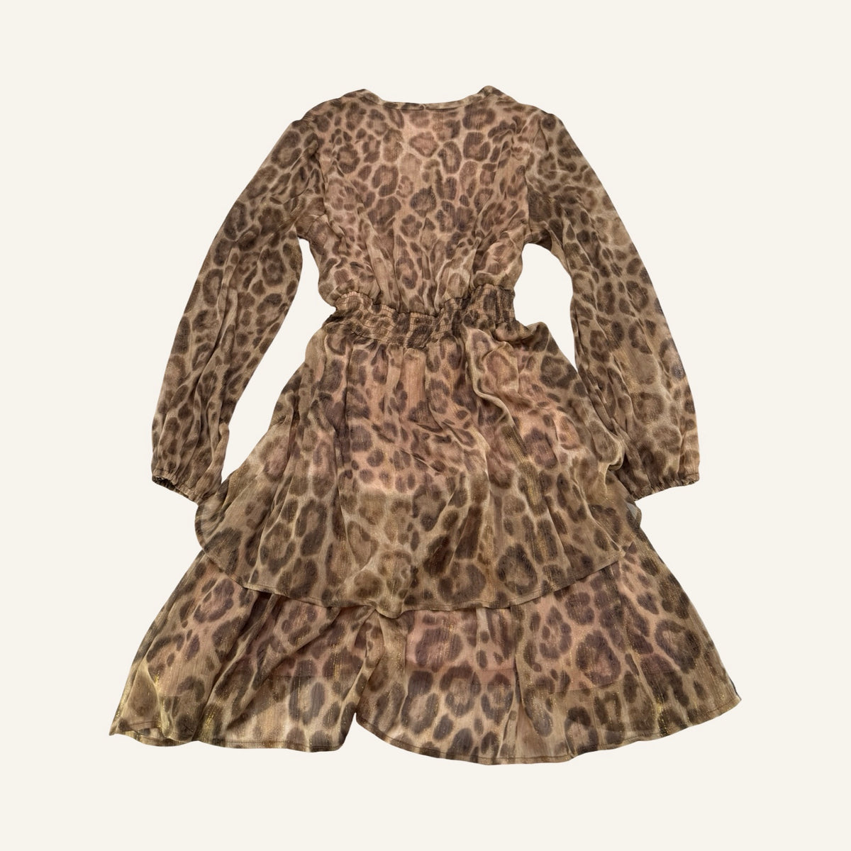 Cartoon Leo-Kleid mit Goldschimmer & Volants | Gr. 40
