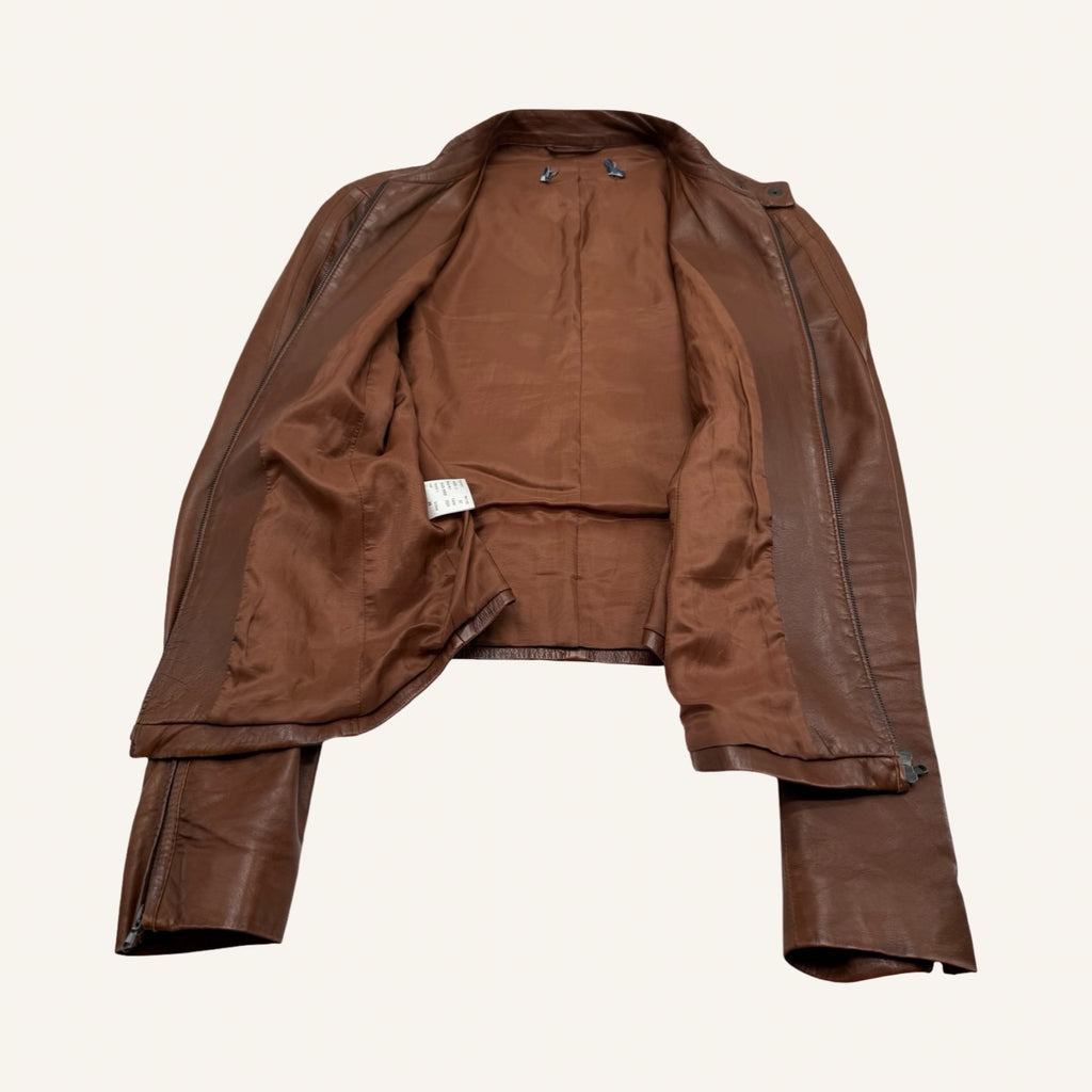Cognac Lamb Leather Jacket