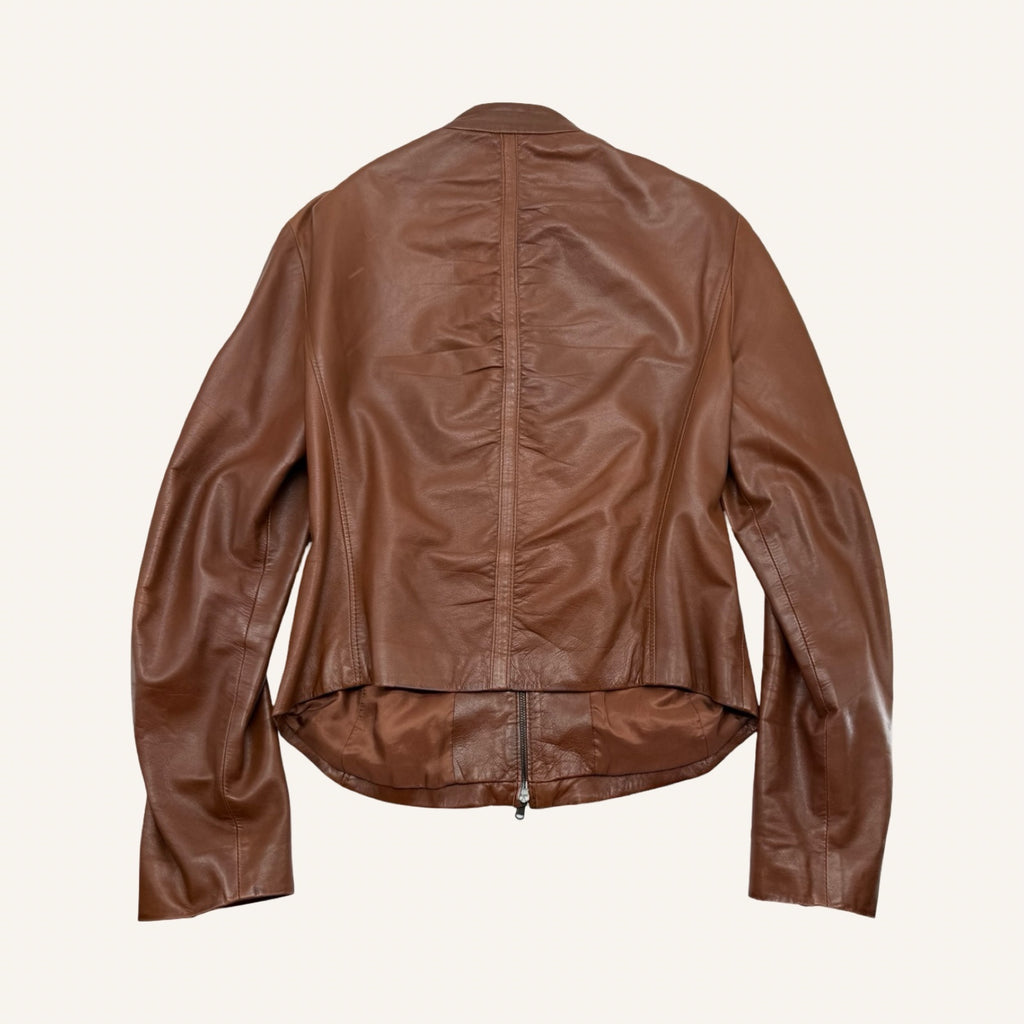 Cognac Lamb Leather Jacket