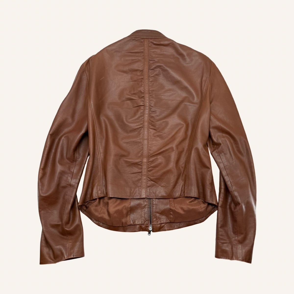Cognac Lamb Leather Jacket