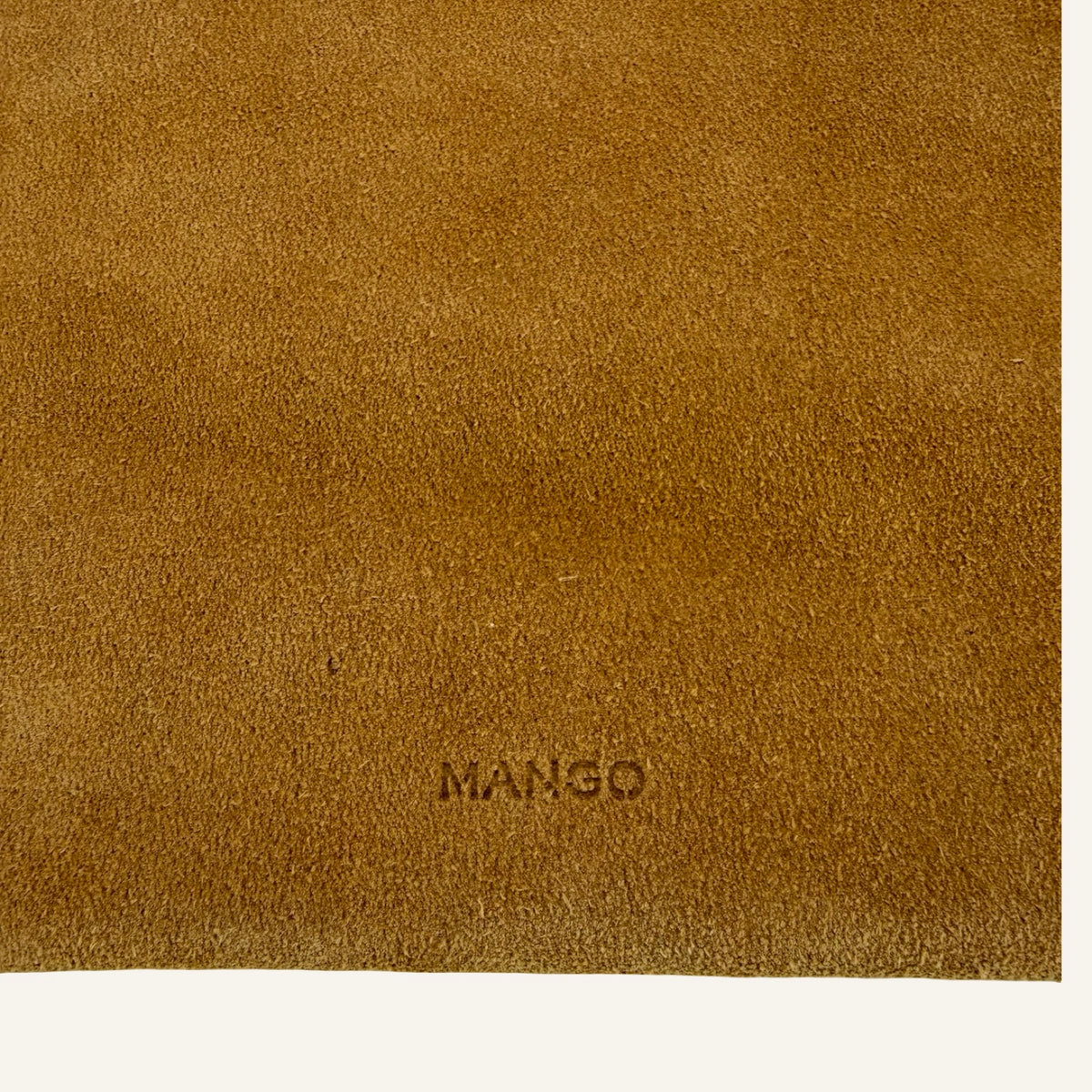 MANGO | Suede Clutch – Cognac Brown