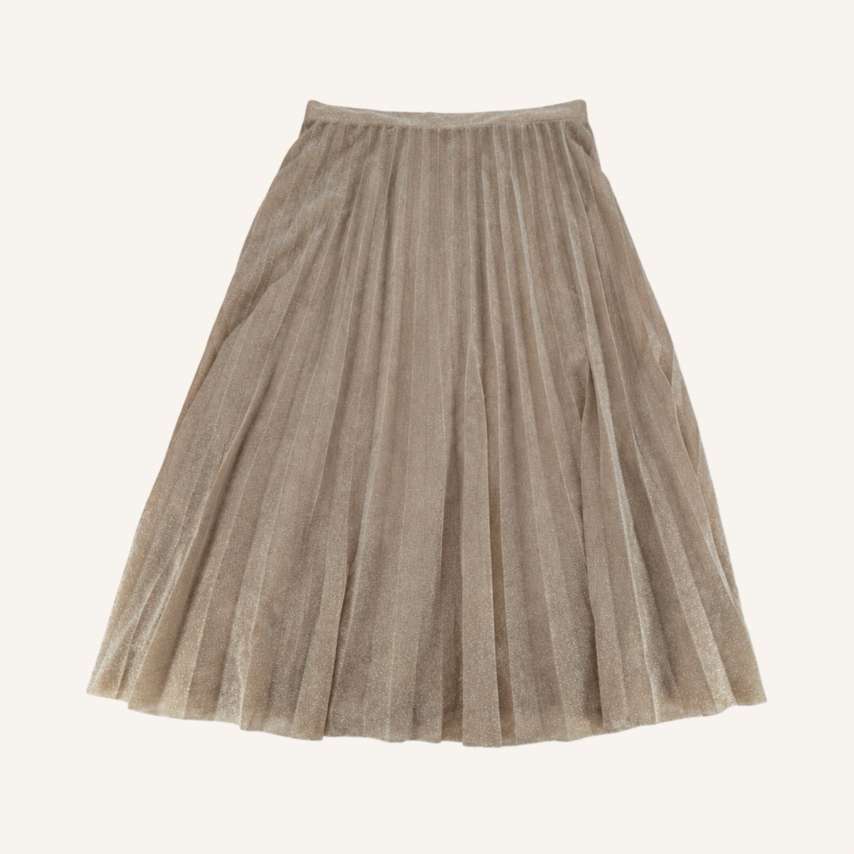 Golden Hour – Schimmernder Plisseerock in Champagne | ONLY Maternity