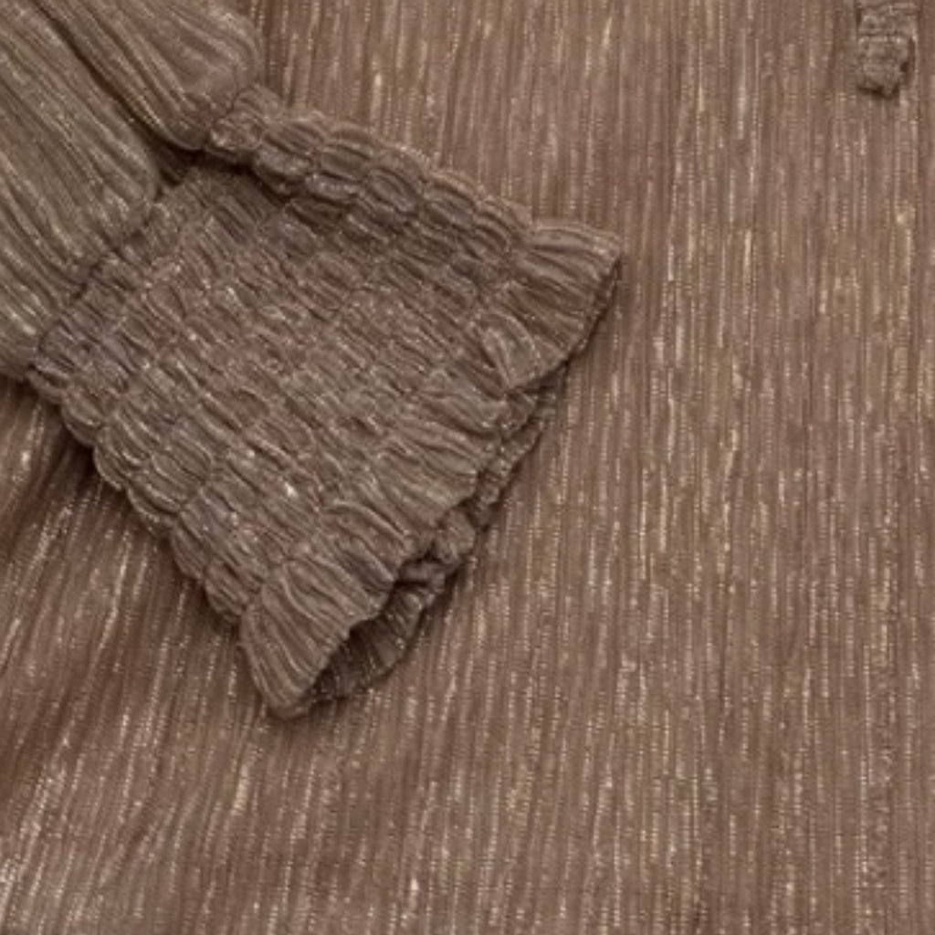 Joie Metallic-Bluse in Taupe-Gold | Größe S