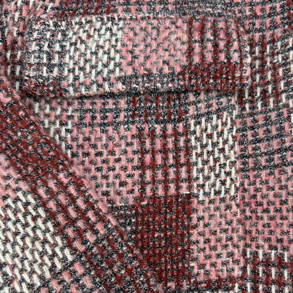 ZARA Checked Tweed Jacket – Rose & Bordeaux