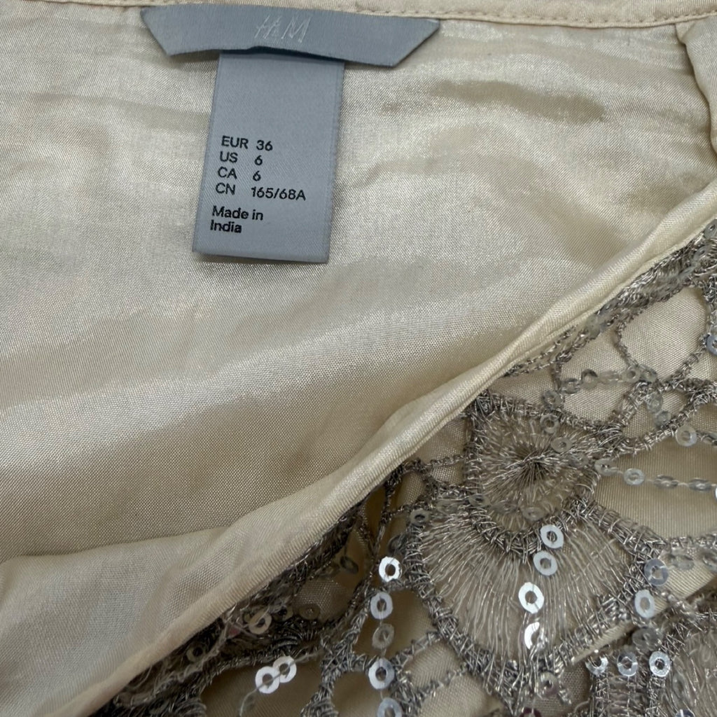 Silver Romance – H&M Pailletten-Spitzenrock | Gr. 36