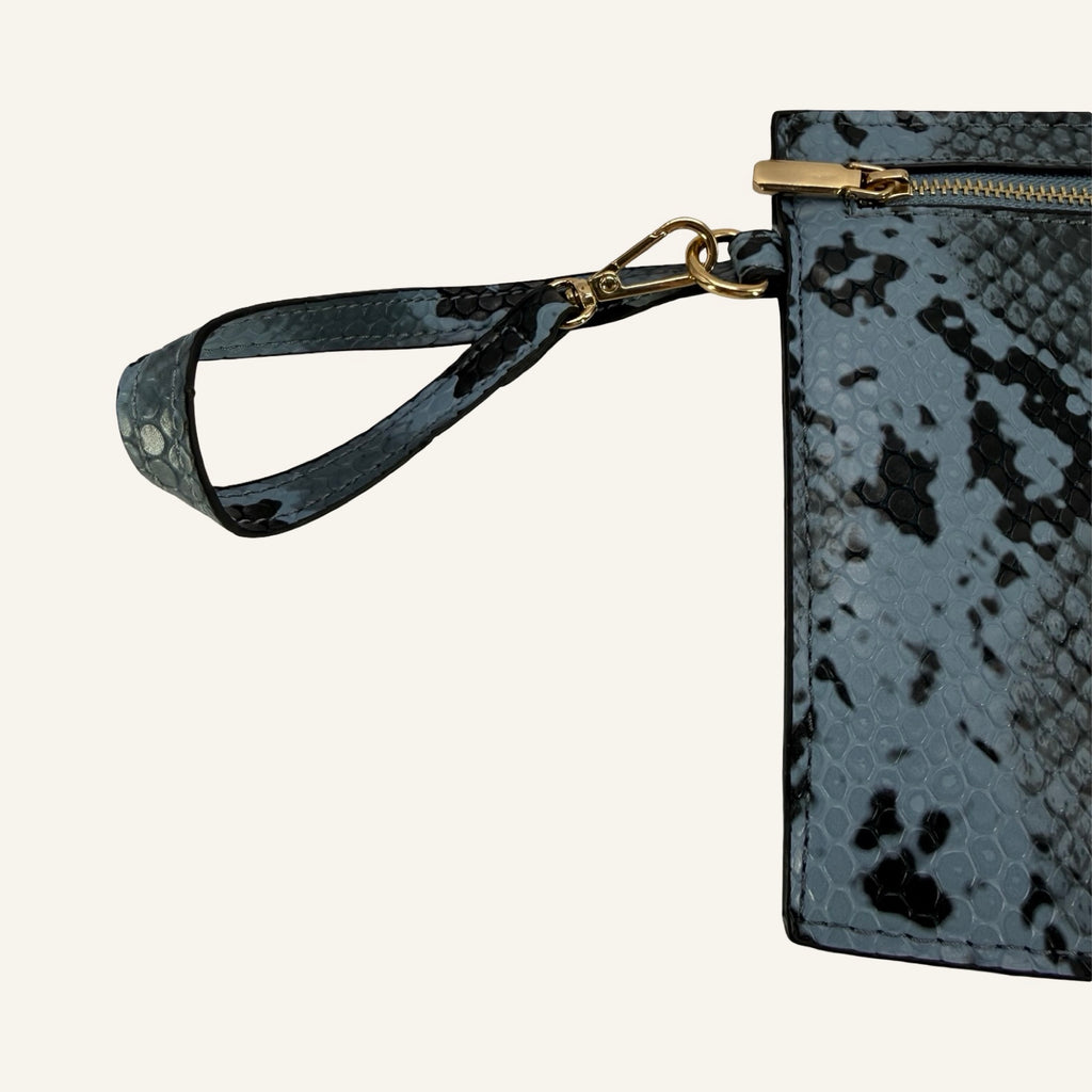 Blue Python – Snake Print Clutch