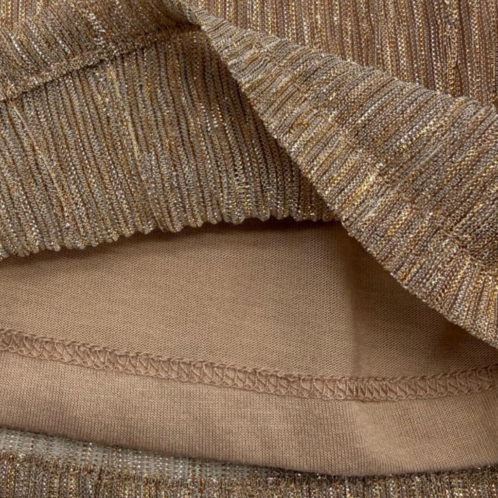 Joie Metallic-Bluse in Taupe-Gold | Größe S