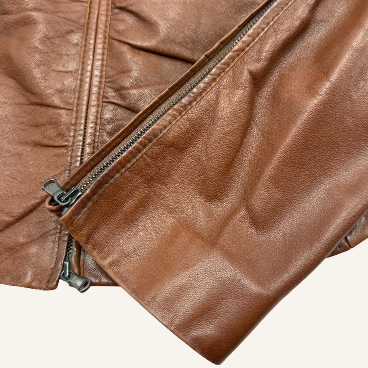 Cognac Lamb Leather Jacket