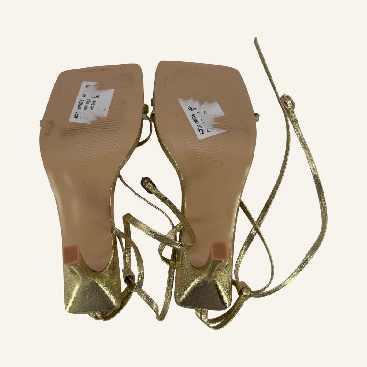 Golden Hour – Metallic Strappy Heels by Public Desire