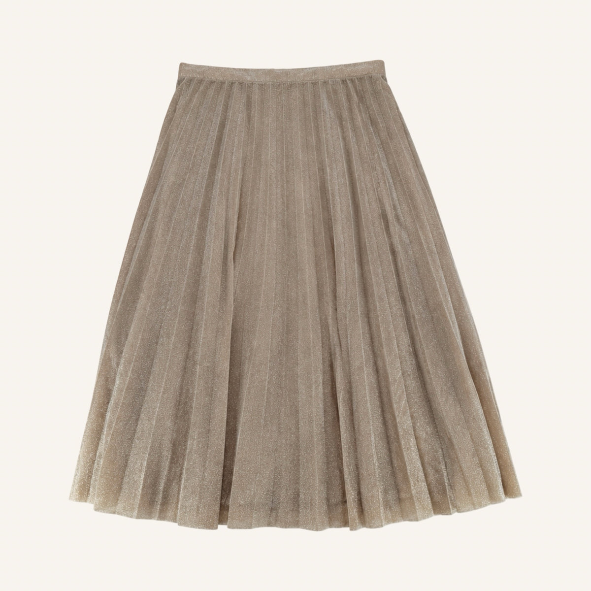 Golden Hour – Schimmernder Plisseerock in Champagne | ONLY Maternity