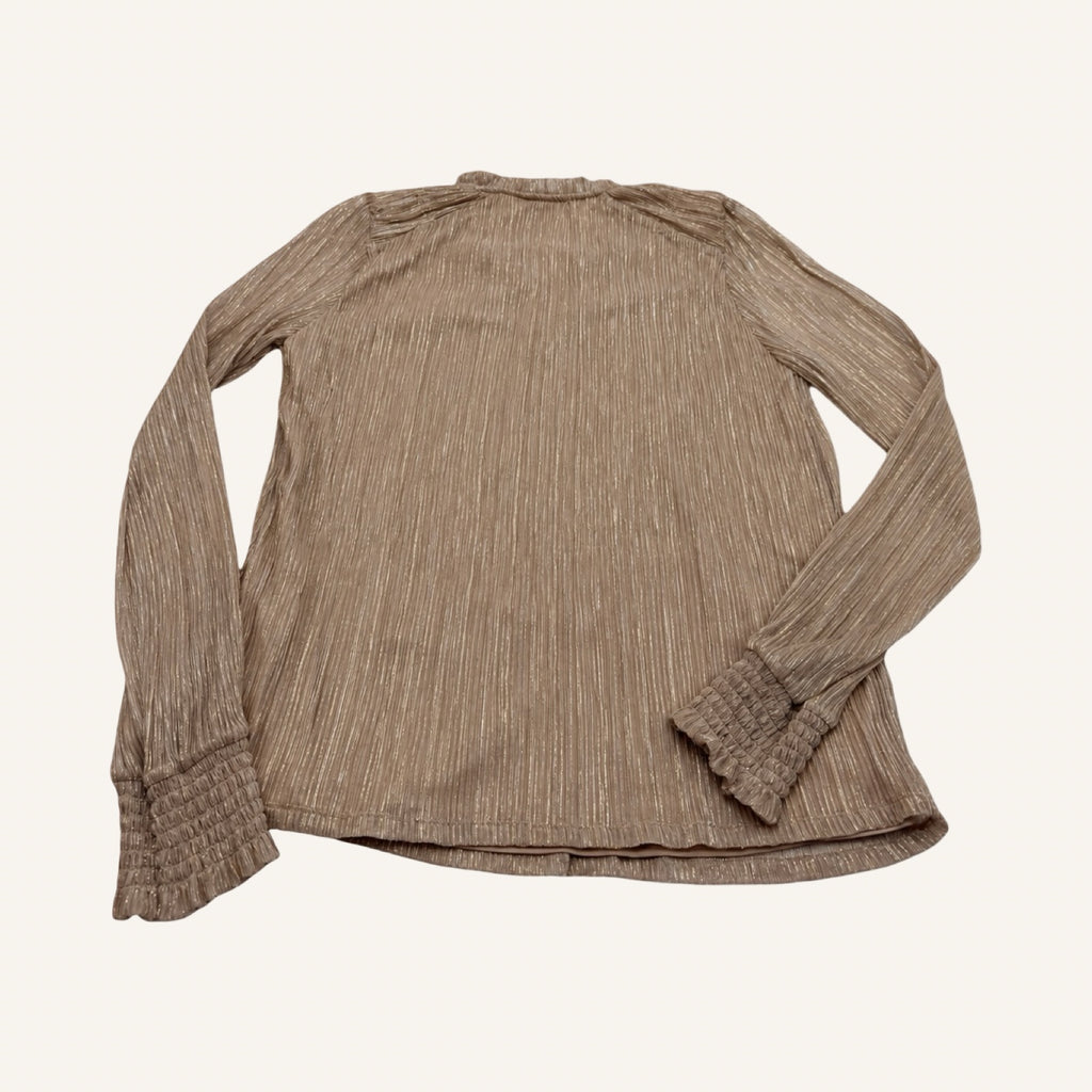 Joie Metallic-Bluse in Taupe-Gold | Größe S