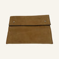 MANGO | Suede Clutch – Cognac Brown