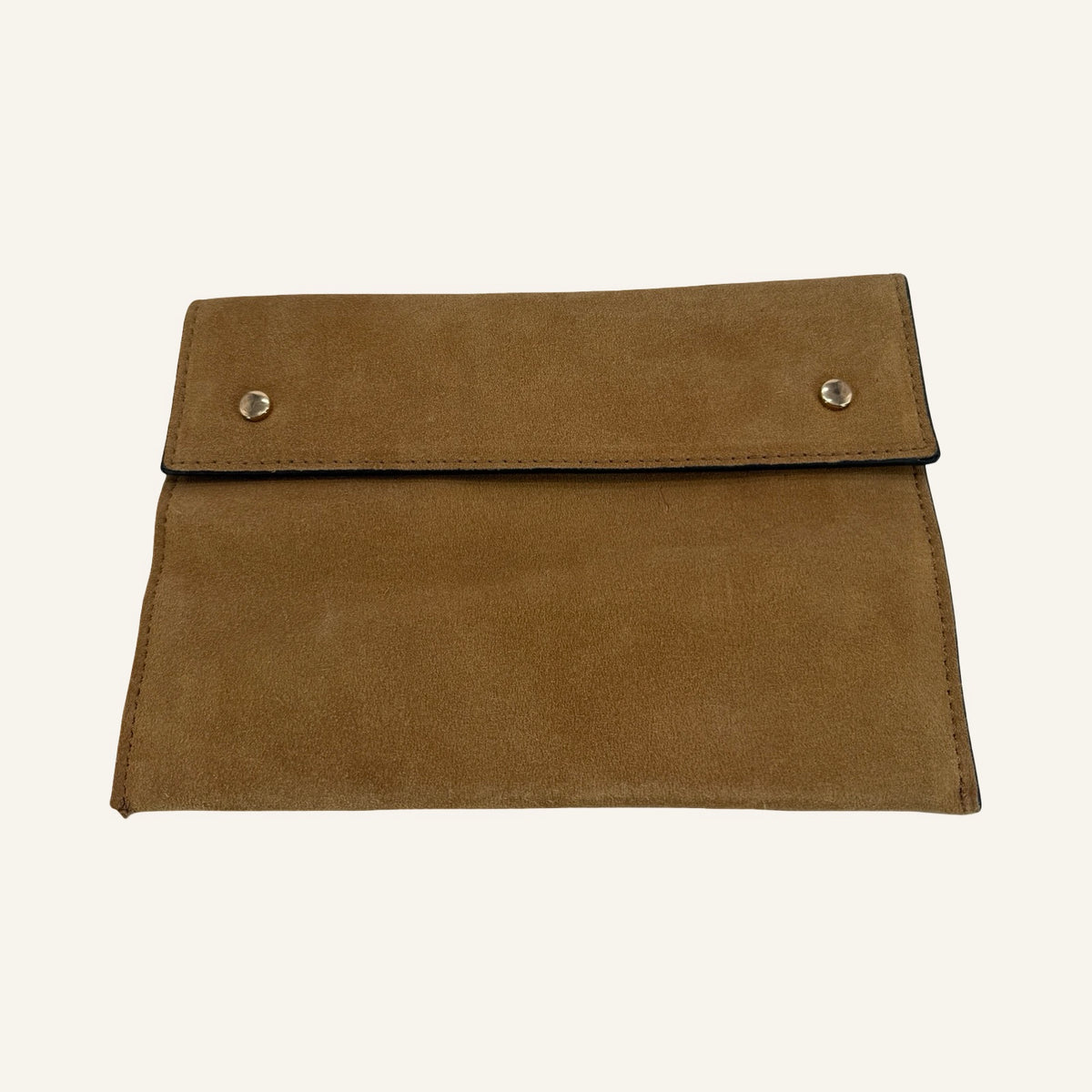 MANGO | Suede Clutch – Cognac Brown