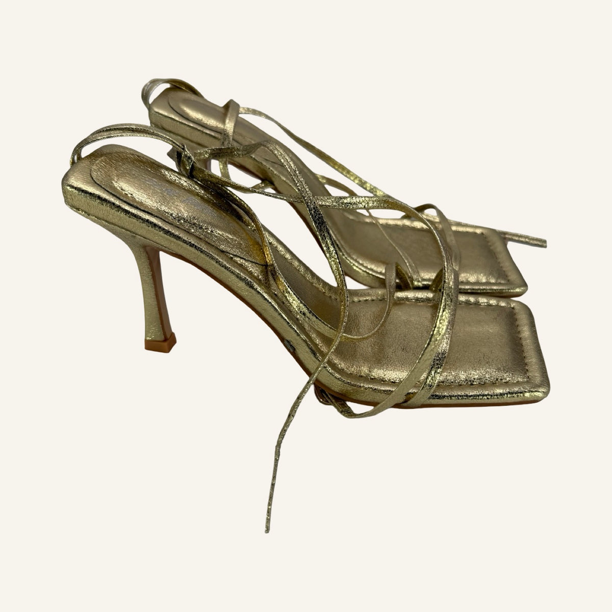 Golden Hour – Metallic Strappy Heels by Public Desire