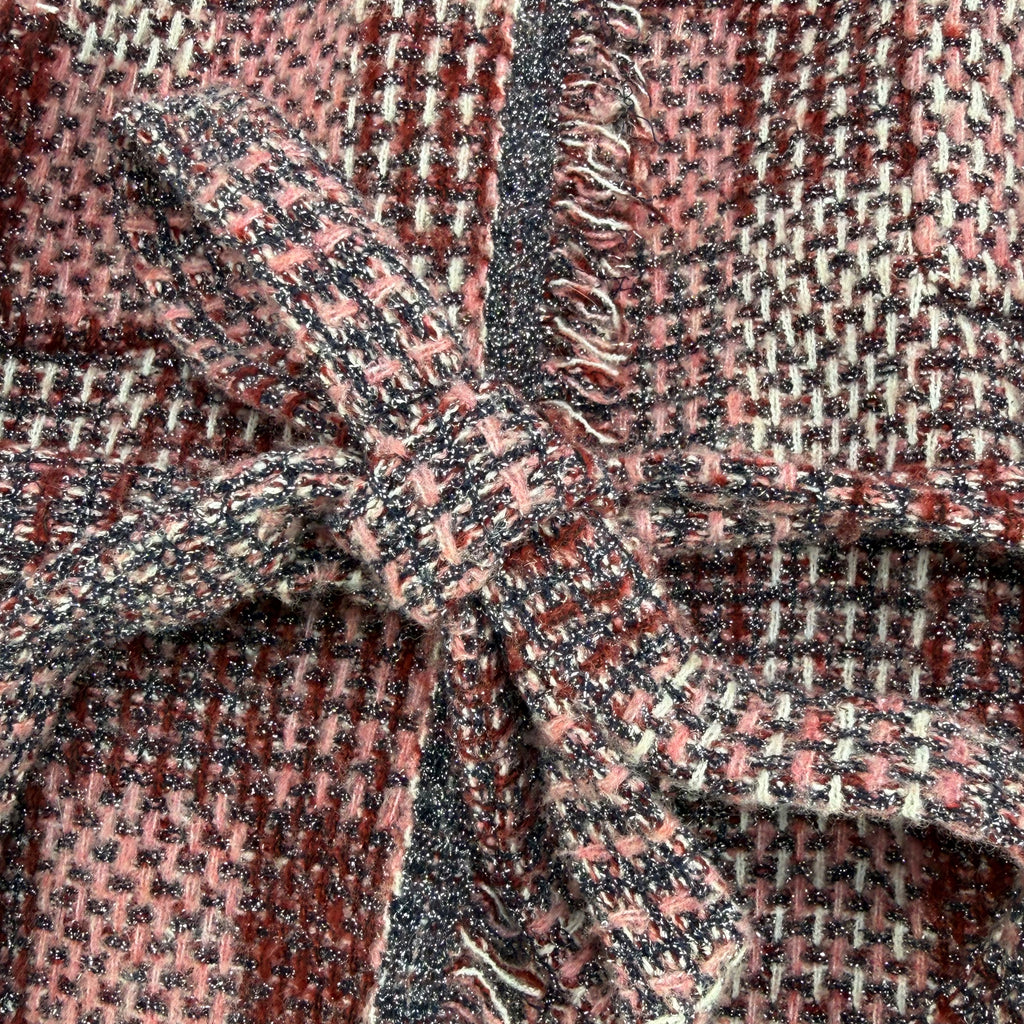 ZARA Checked Tweed Jacket – Rose & Bordeaux