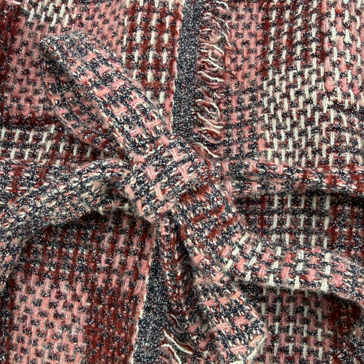 ZARA Checked Tweed Jacket – Rose & Bordeaux