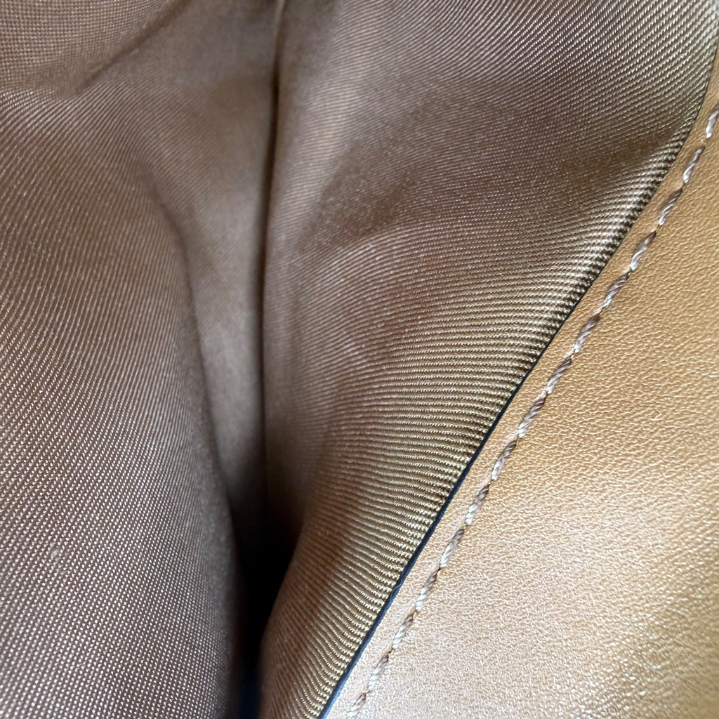 MANGO | Suede Clutch – Cognac Brown