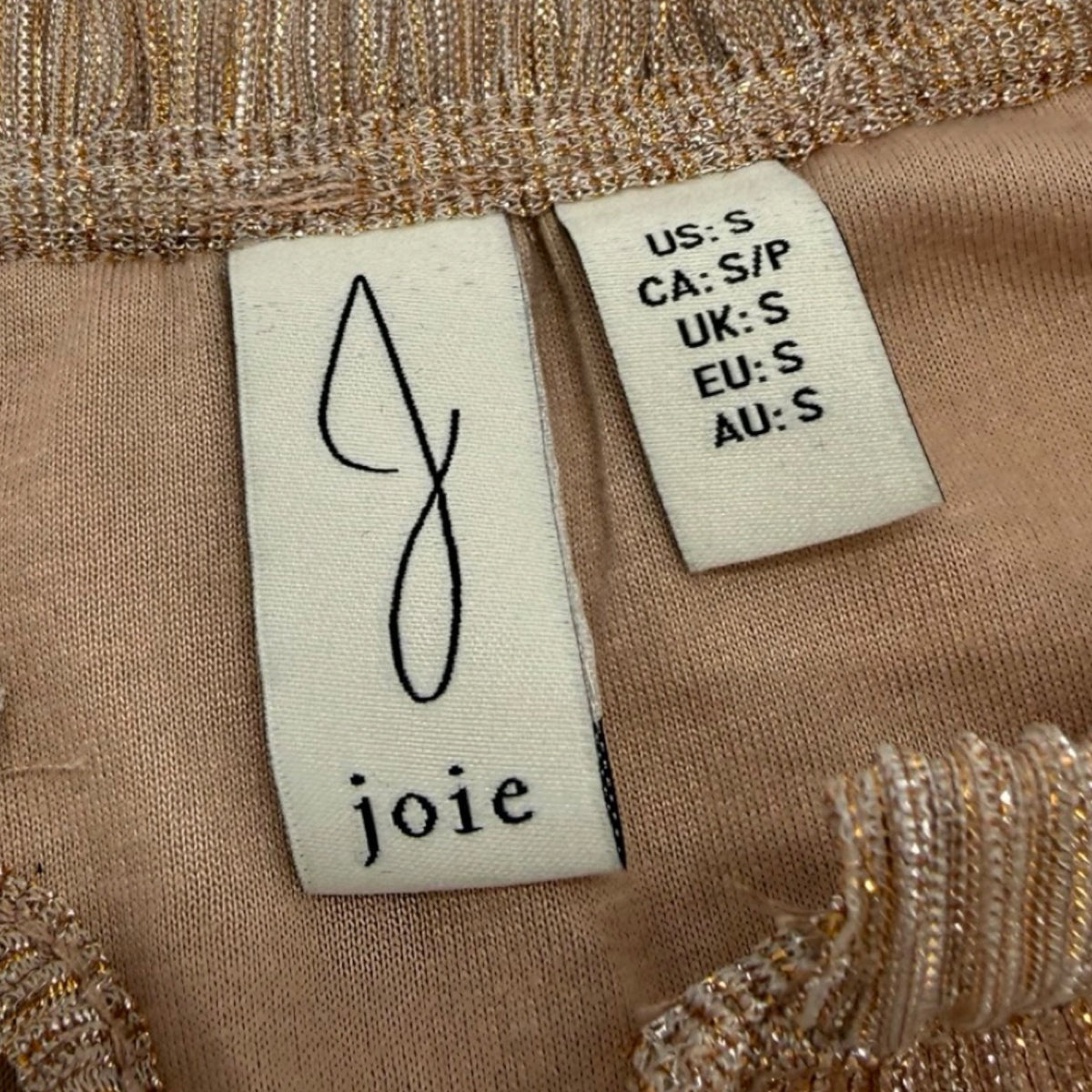 Joie Metallic-Bluse in Taupe-Gold | Größe S