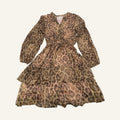 Cartoon Leo-Kleid mit Goldschimmer & Volants | Gr. 40
