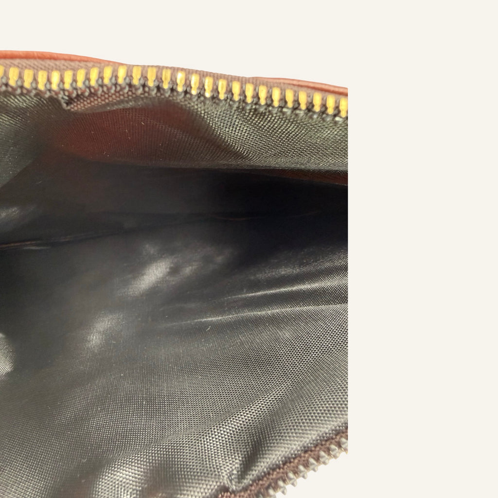 Chocolate Croc Clutch – Brown | lala Second Hand