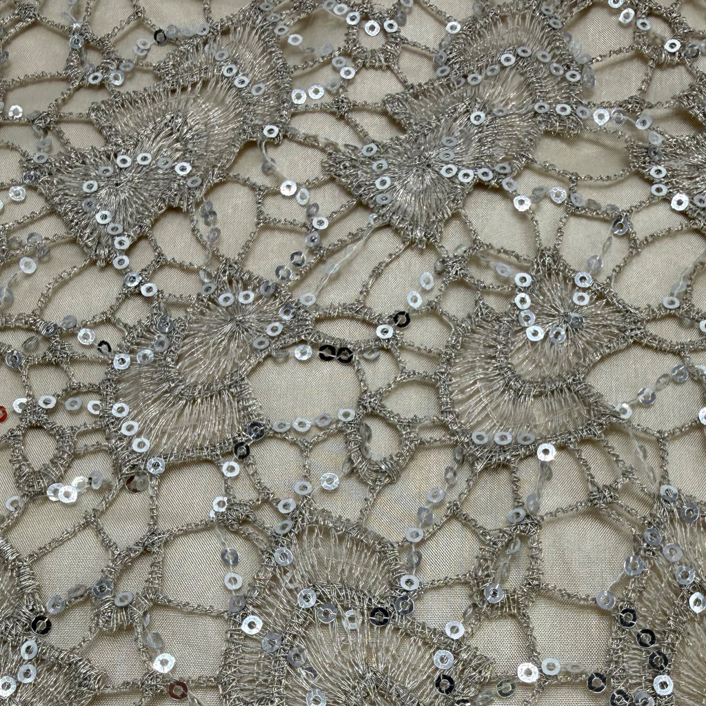 Silver Romance – H&M Pailletten-Spitzenrock | Gr. 36