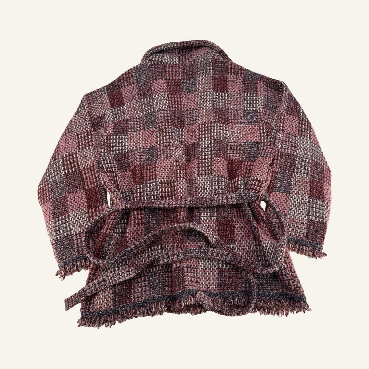 ZARA Checked Tweed Jacket – Rose & Bordeaux