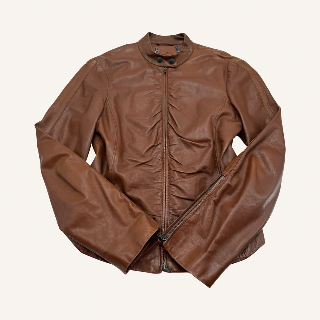 Cognac Lamb Leather Jacket