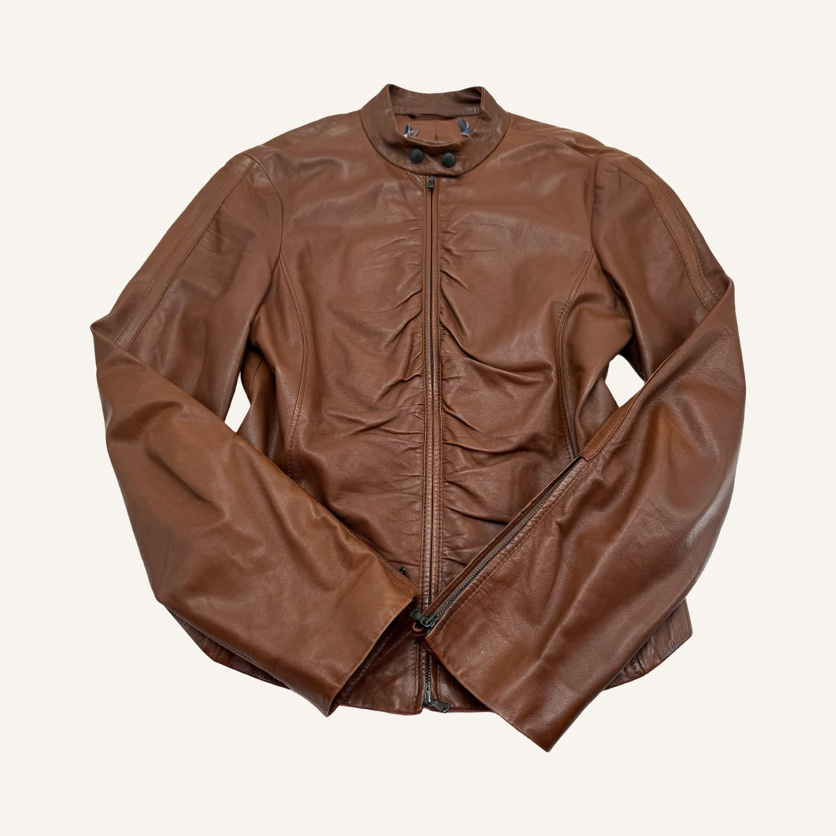 Cognac Lamb Leather Jacket