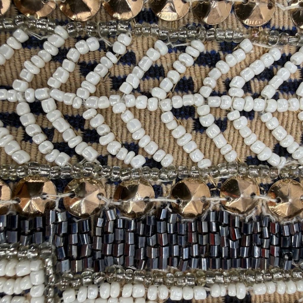 Embellished Clutch – Navy, Gold & Perlen | Boho Glam