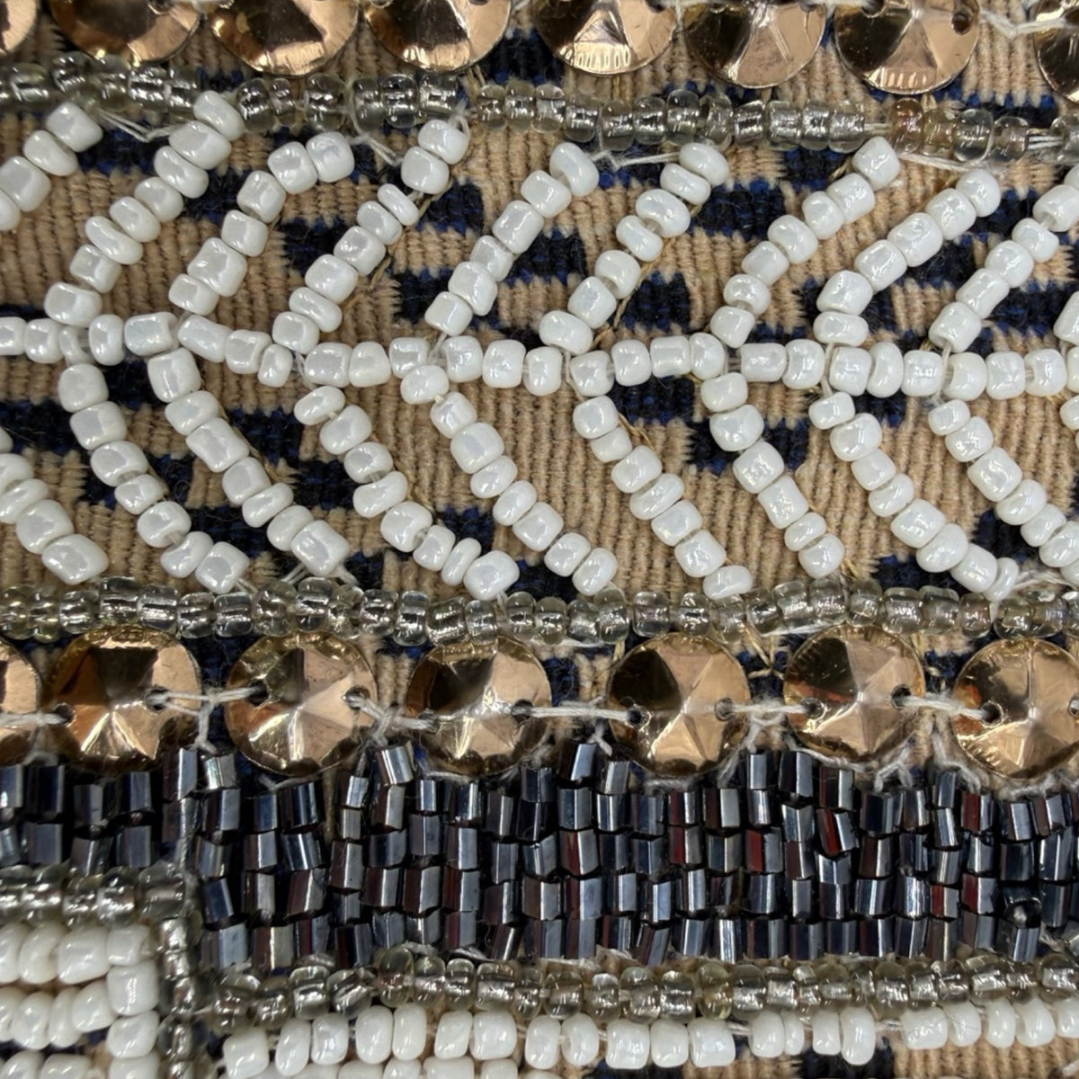 Embellished Clutch – Navy, Gold & Perlen | Boho Glam