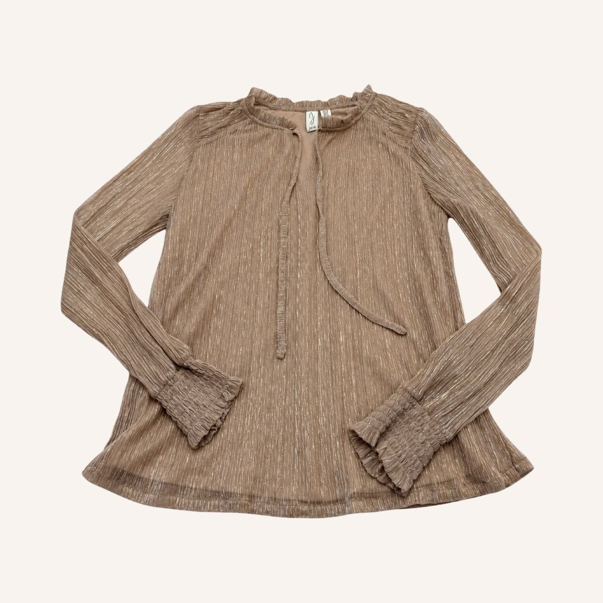 Joie Metallic-Bluse in Taupe-Gold | Größe S