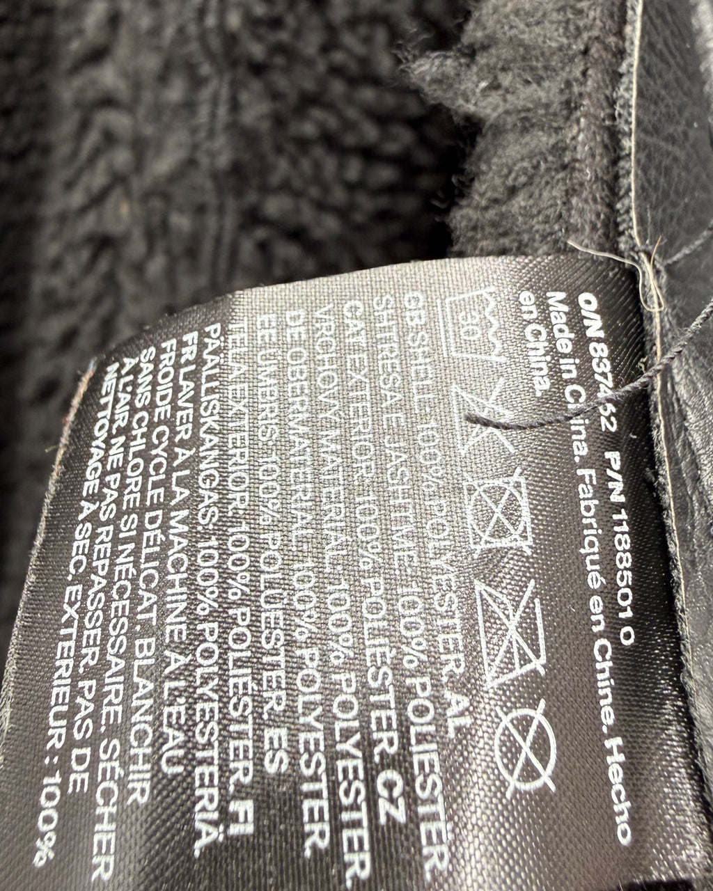 H&M Black Aviator Jacket – Teddy-Lined Biker Style | XXL