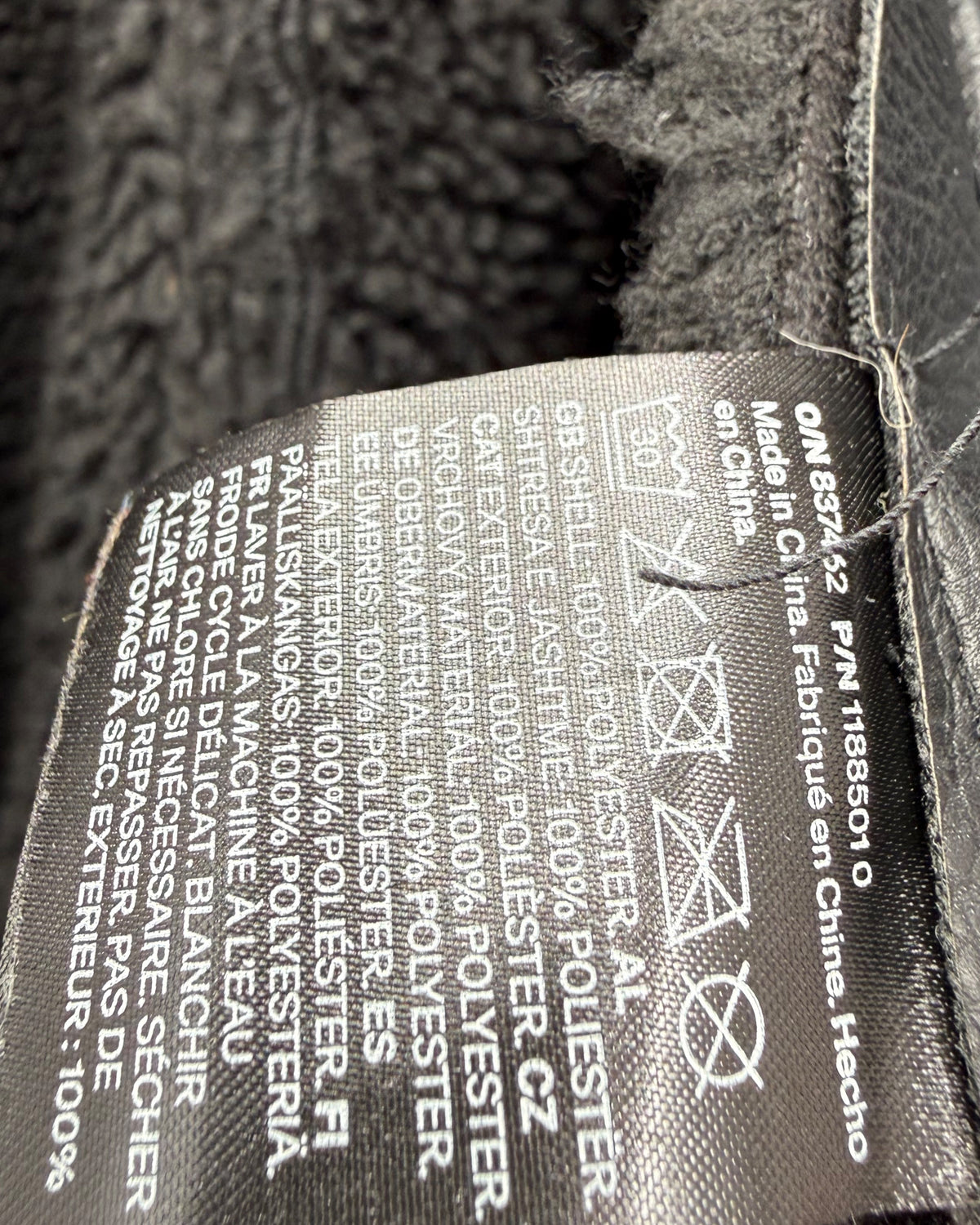 H&M Black Aviator Jacket – Teddy-Lined Biker Style | XXL