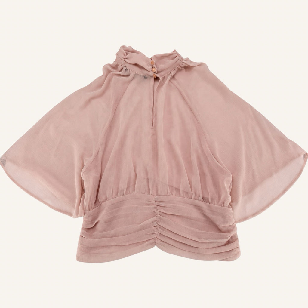 ZARA | Romantic Flower Blouse – Dusty Rose