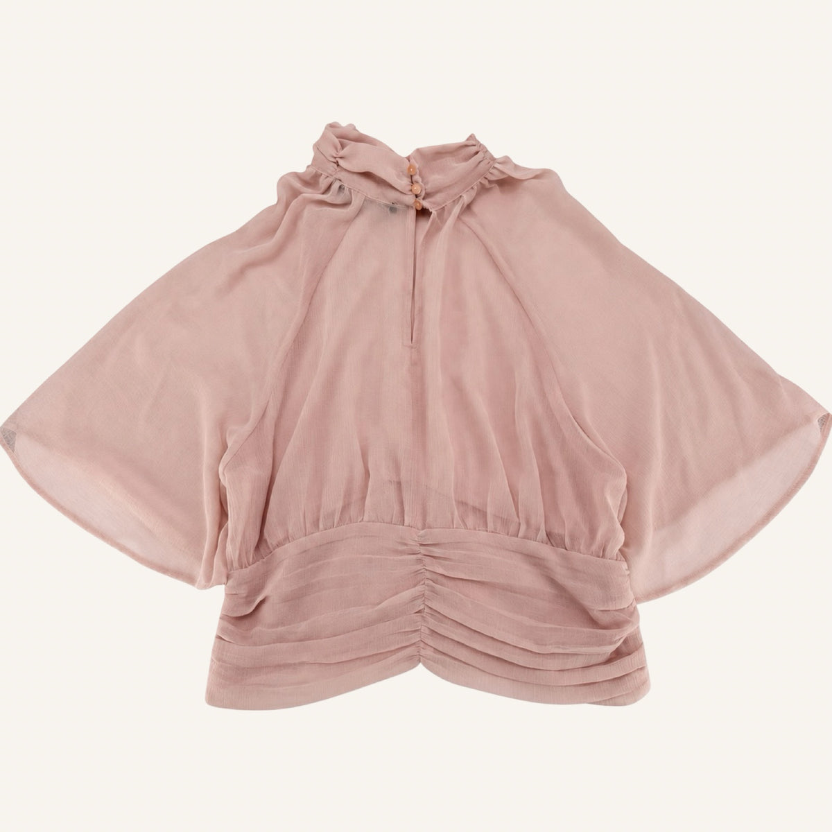 ZARA | Romantic Flower Blouse – Dusty Rose