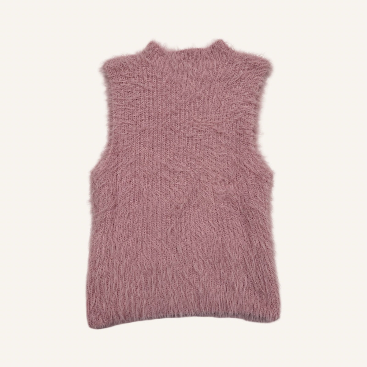 ZARA Fluffy Knit Vest – Dusty Rose | Flauschiger Strickpullunder