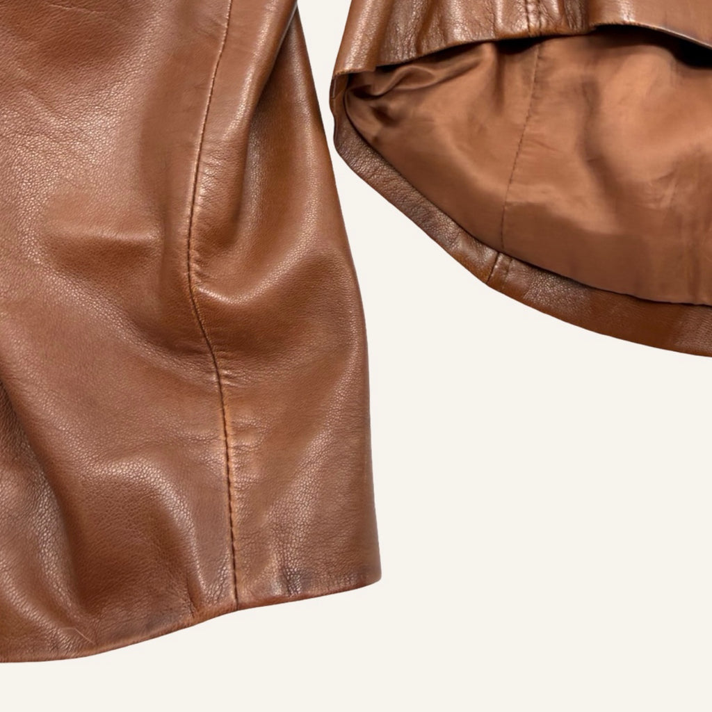 Cognac Lamb Leather Jacket